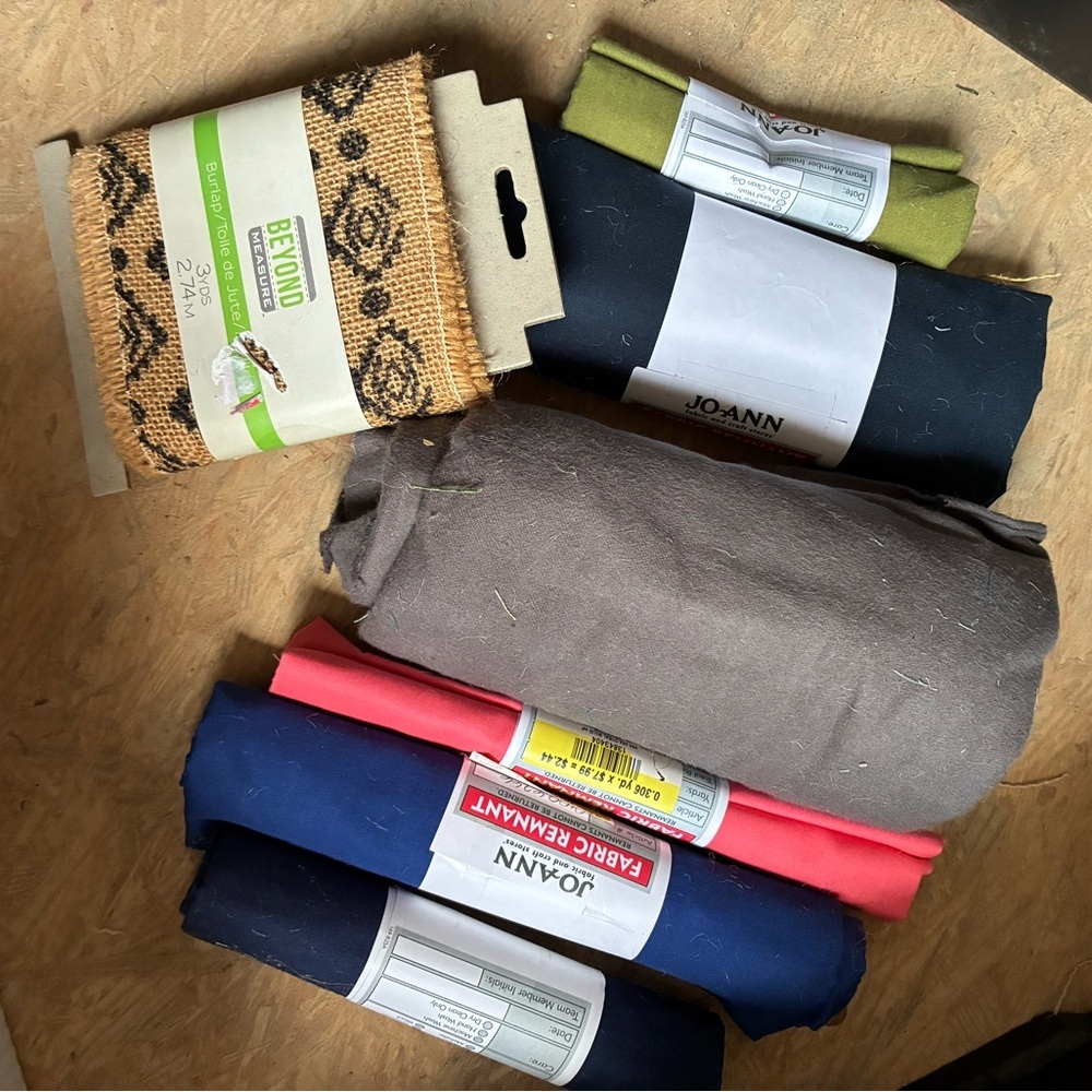 Assorted Fabric Bundle in Blue, Pink, Green, and Brown inc other misc